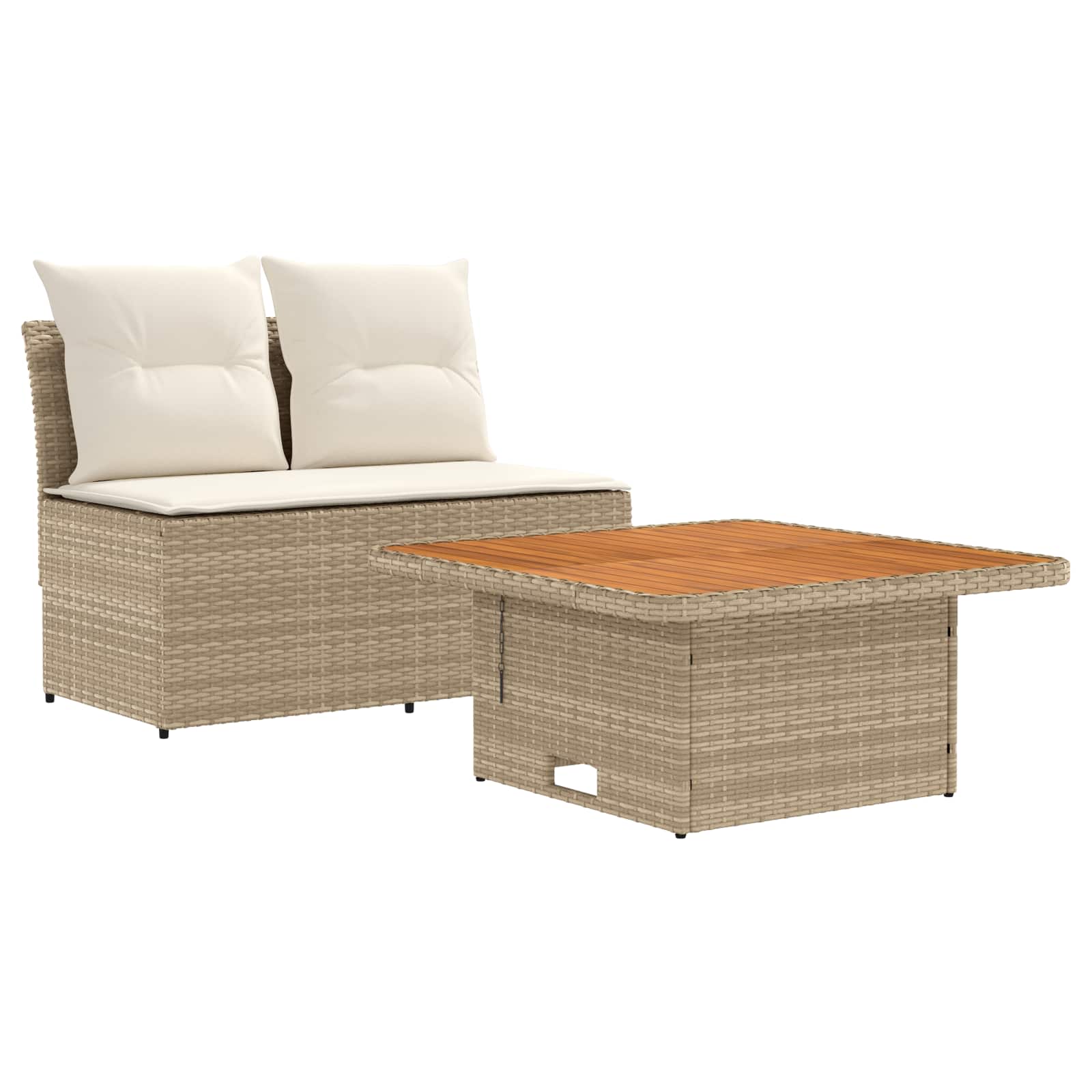 vidaXL 2 Sztuka Środkowa sofa ogrodowa z podnoszonym stolikiem