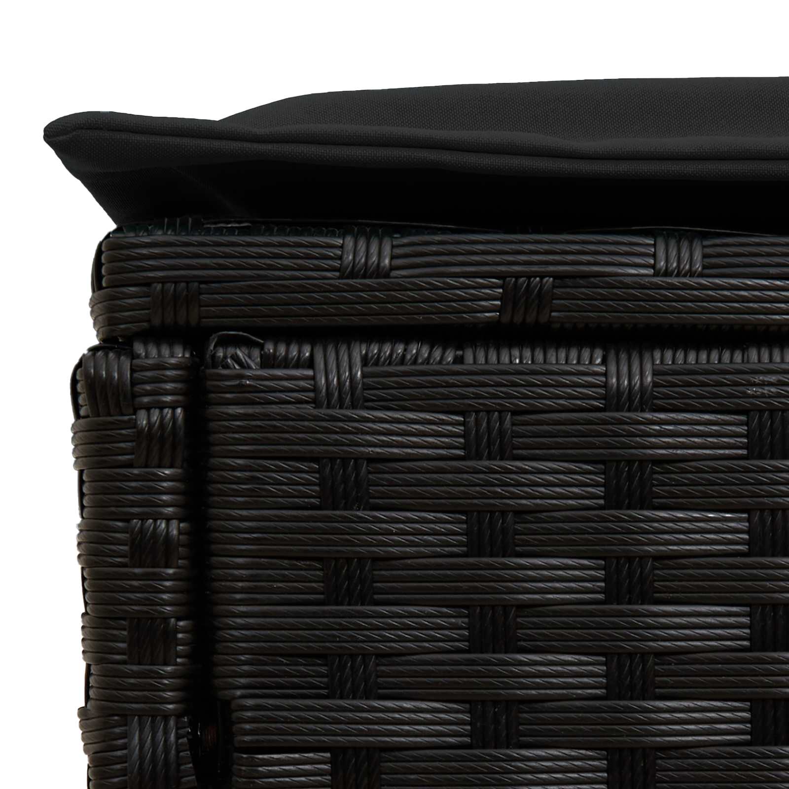 vidaXL Pufa ogrodowa z poduszką Czarny 80 x 38 x 45 cm Rattan PE