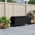vidaXL Pufa ogrodowa z poduszką Czarny 80 x 38 x 45 cm Rattan PE