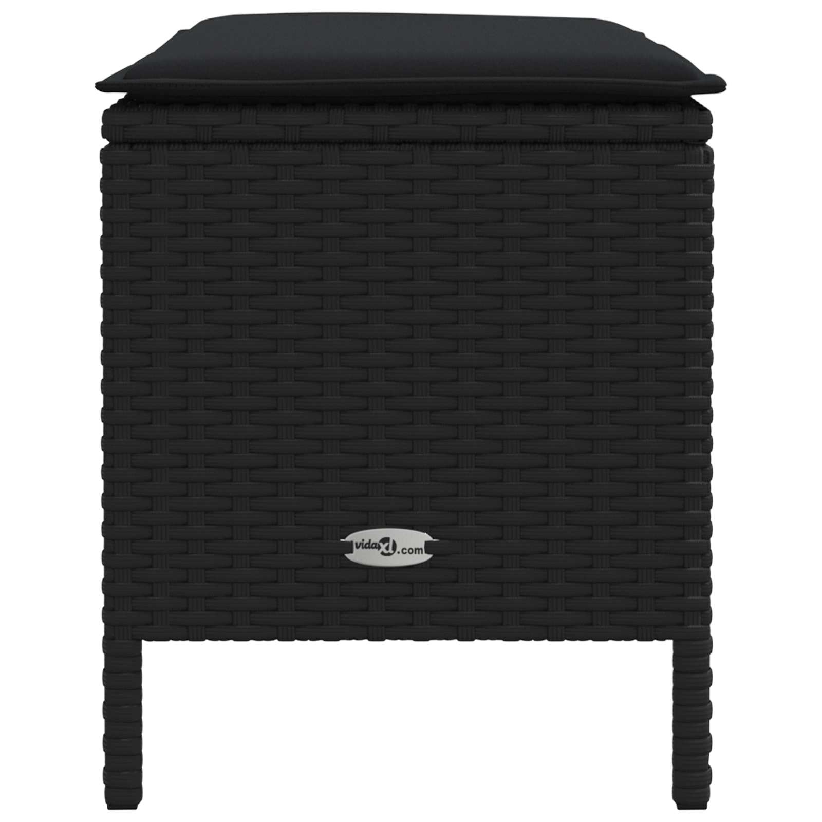 vidaXL Pufa ogrodowa z poduszką Czarny 80 x 38 x 45 cm Rattan PE