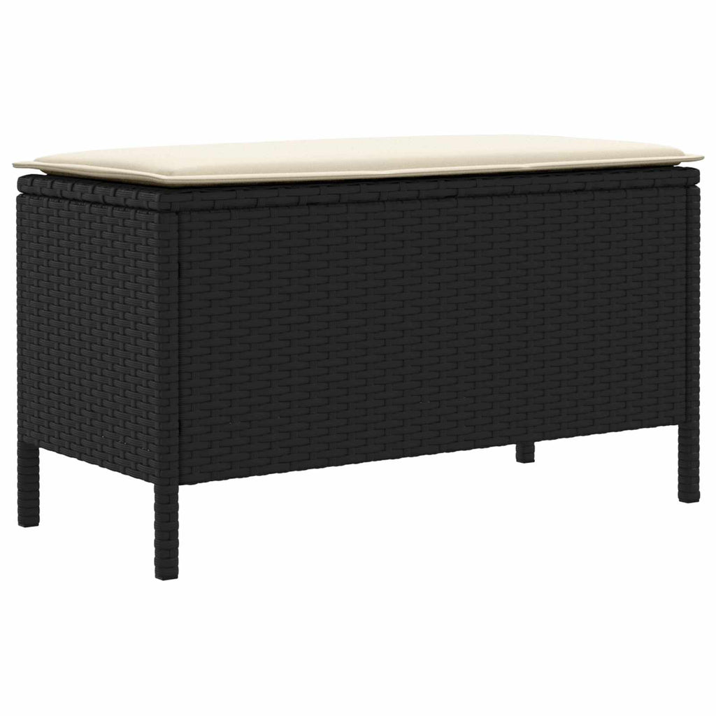 vidaXL Pufa ogrodowa Czarny i kremowy 80 x 38 x 45 cm Rattan PE