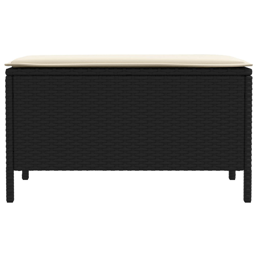vidaXL Pufa ogrodowa Czarny i kremowy 80 x 38 x 45 cm Rattan PE