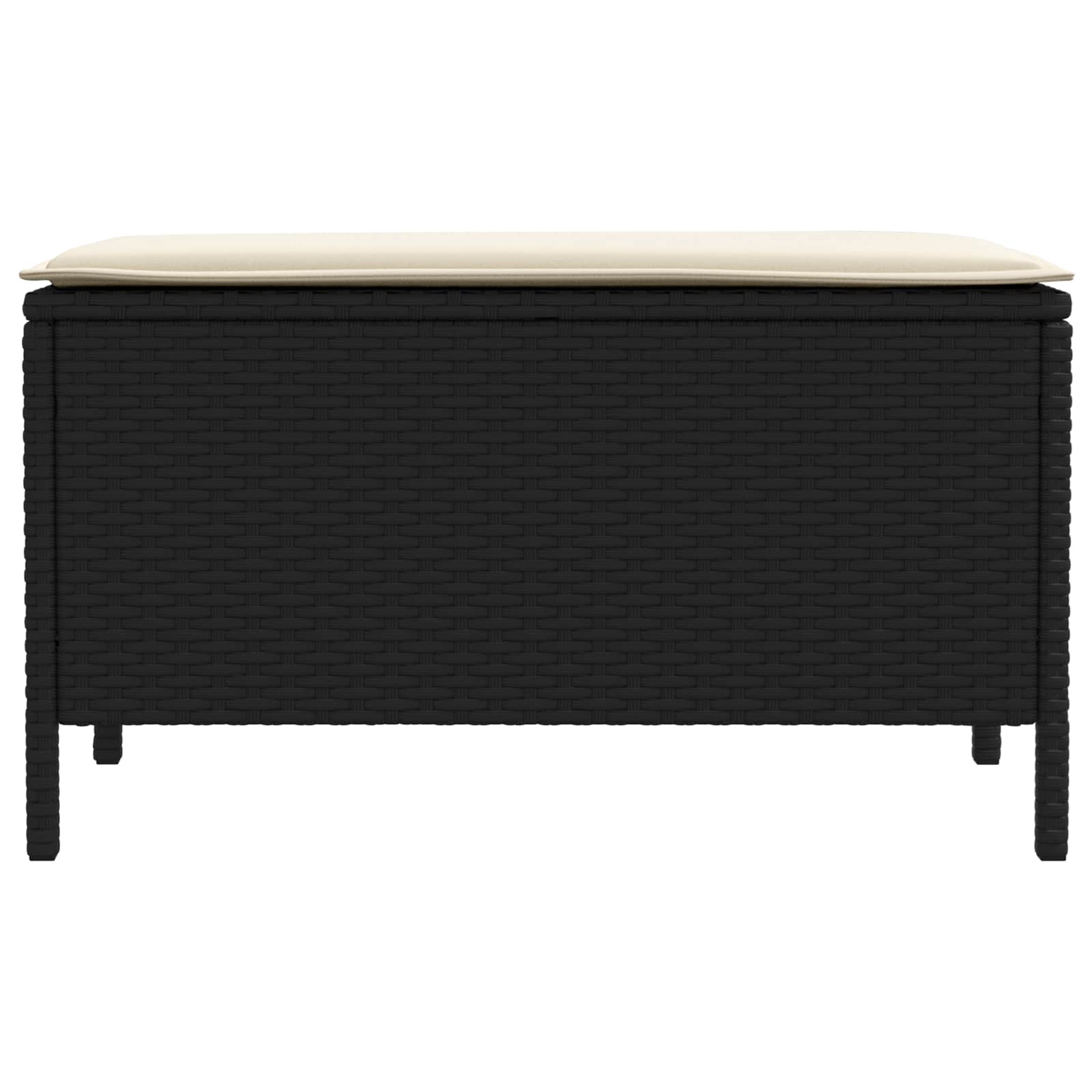 vidaXL Pufa ogrodowa Czarny i kremowy 80 x 38 x 45 cm Rattan PE