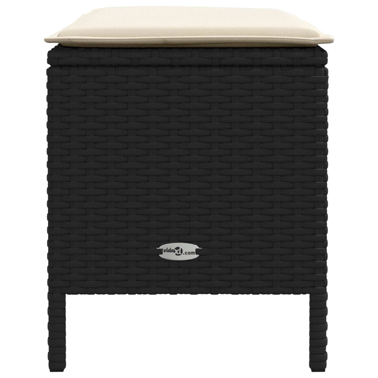 vidaXL Pufa ogrodowa Czarny i kremowy 80 x 38 x 45 cm Rattan PE