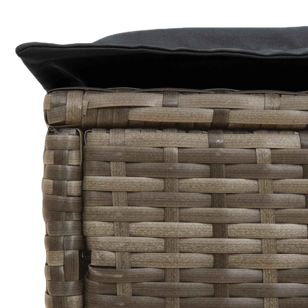 vidaXL Pufa ogrodowa Szary i ciemnoszary 80 x 38 x 45 cm Rattan PE