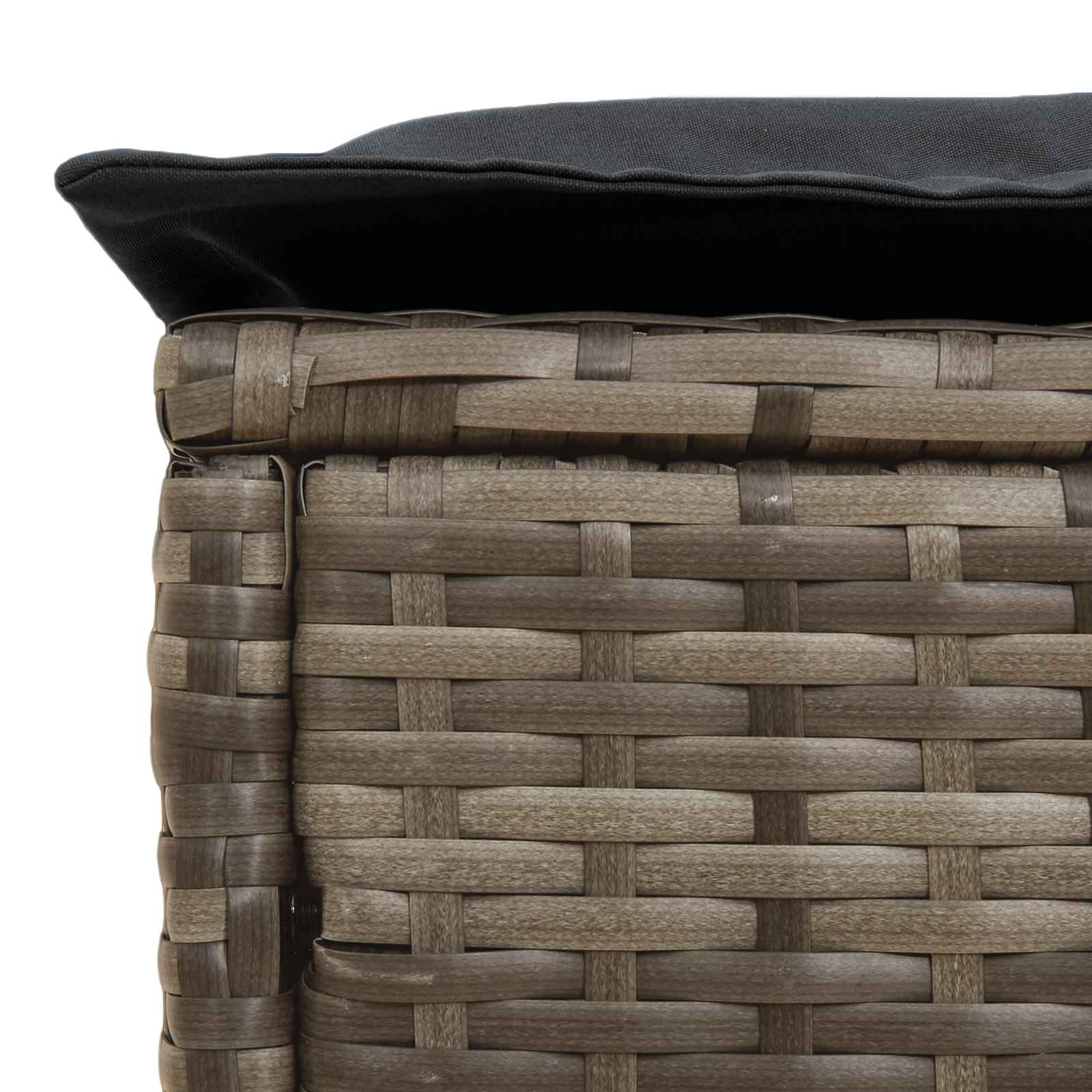 vidaXL Pufa ogrodowa Szary i ciemnoszary 80 x 38 x 45 cm Rattan PE