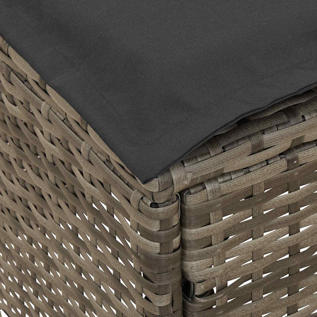 vidaXL Pufa ogrodowa Szary i ciemnoszary 80 x 38 x 45 cm Rattan PE