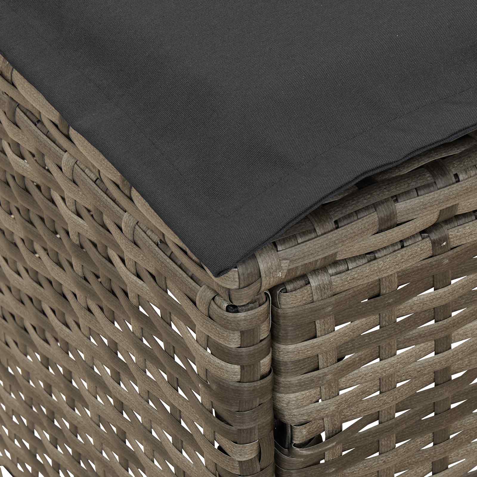 vidaXL Pufa ogrodowa Szary i ciemnoszary 80 x 38 x 45 cm Rattan PE