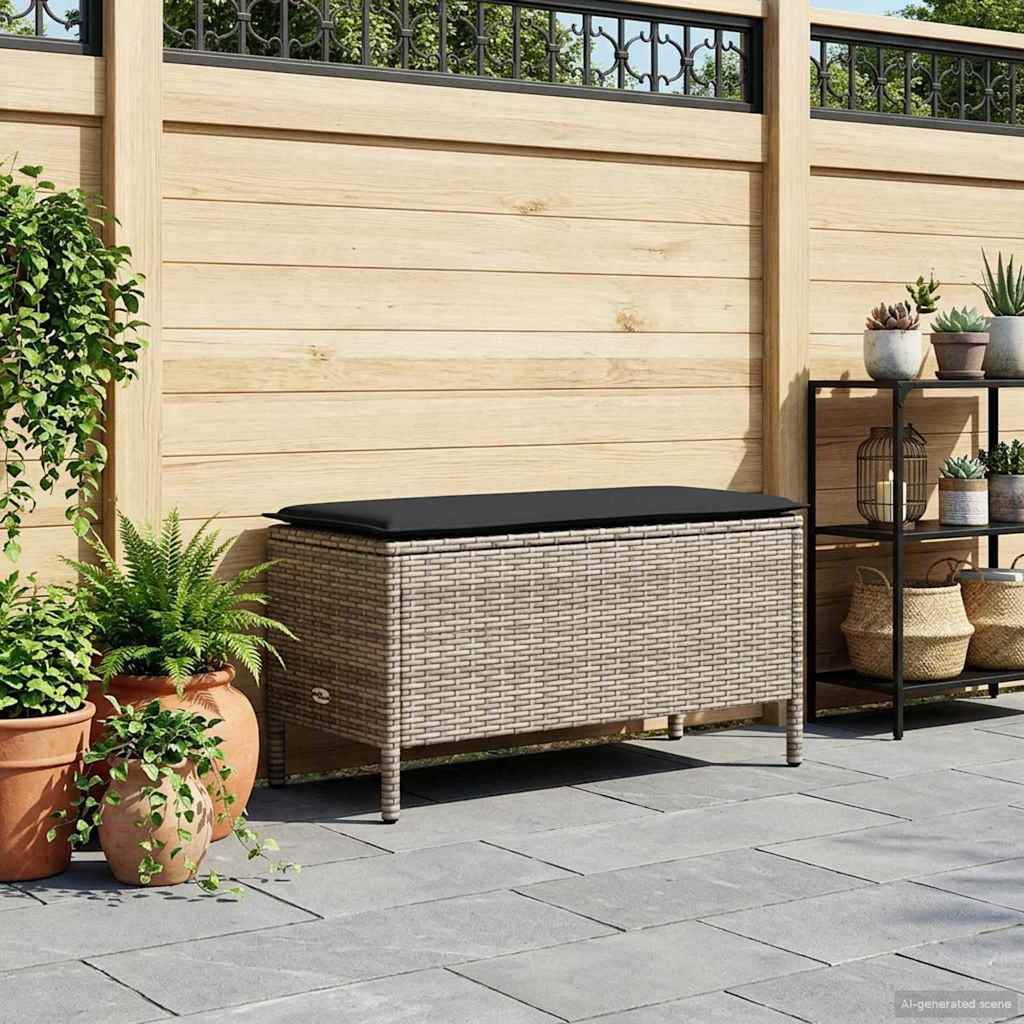 vidaXL Pufa ogrodowa Szary i ciemnoszary 80 x 38 x 45 cm Rattan PE