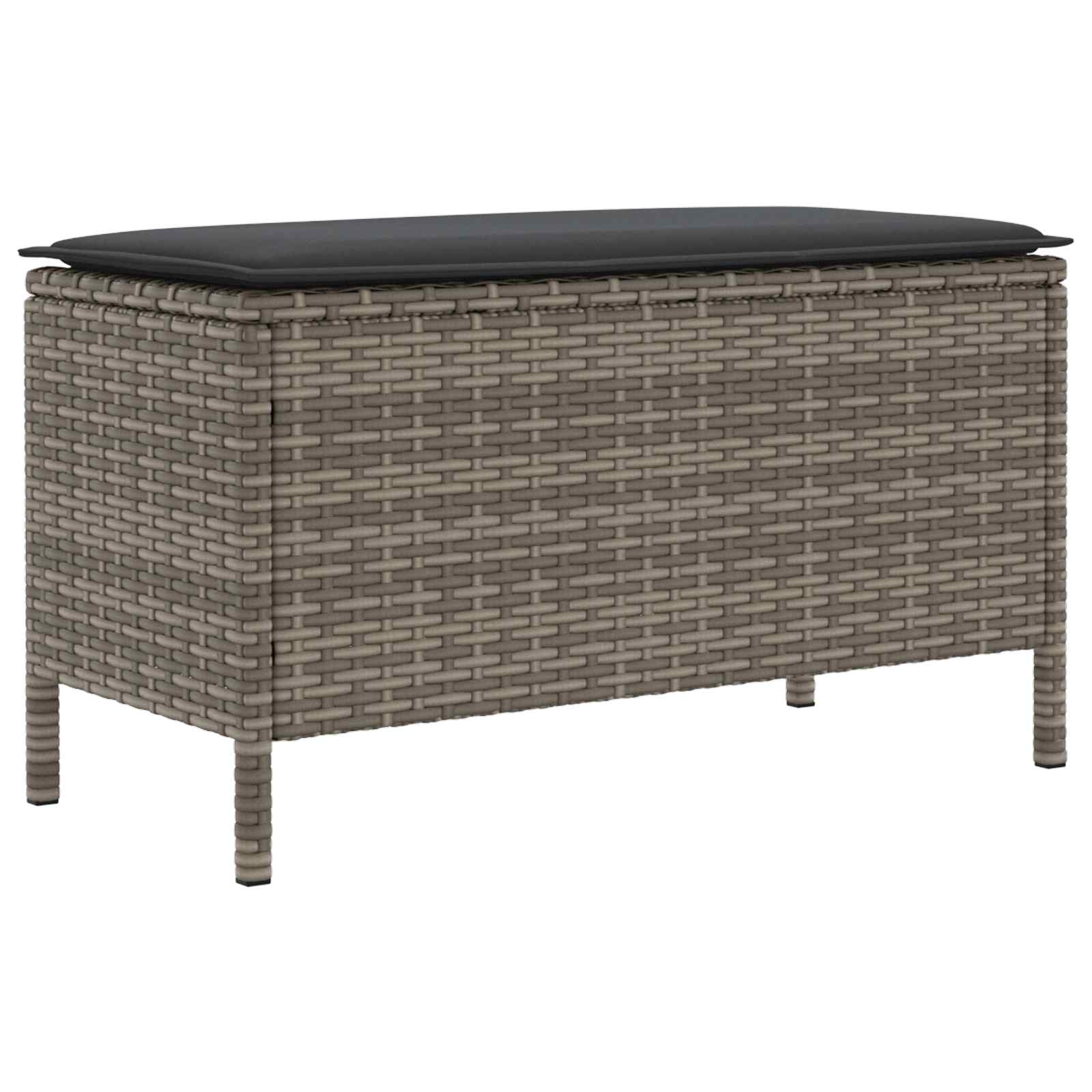 vidaXL Pufa ogrodowa Szary i ciemnoszary 80 x 38 x 45 cm Rattan PE