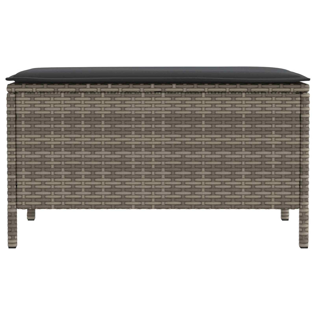 vidaXL Pufa ogrodowa Szary i ciemnoszary 80 x 38 x 45 cm Rattan PE