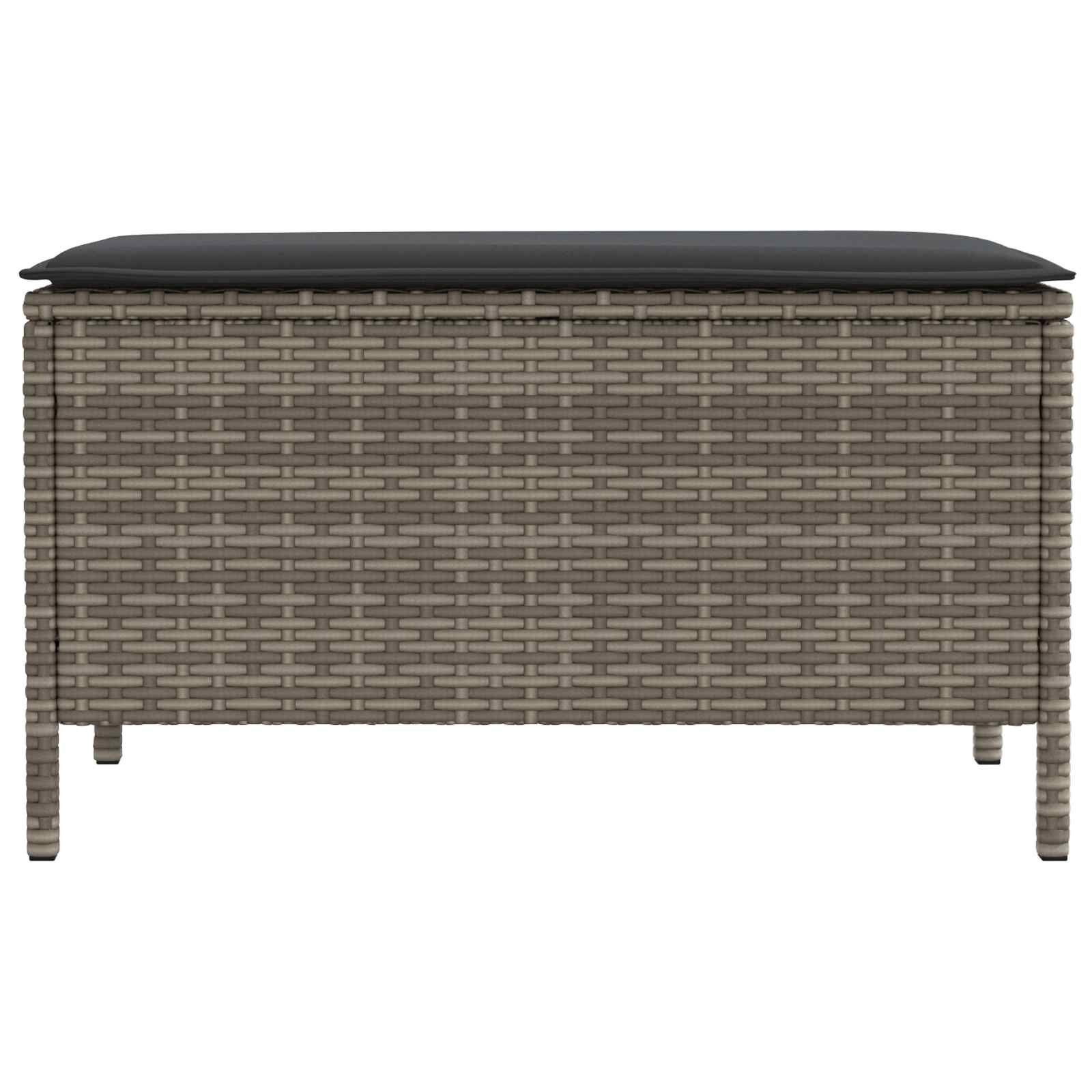 vidaXL Pufa ogrodowa Szary i ciemnoszary 80 x 38 x 45 cm Rattan PE