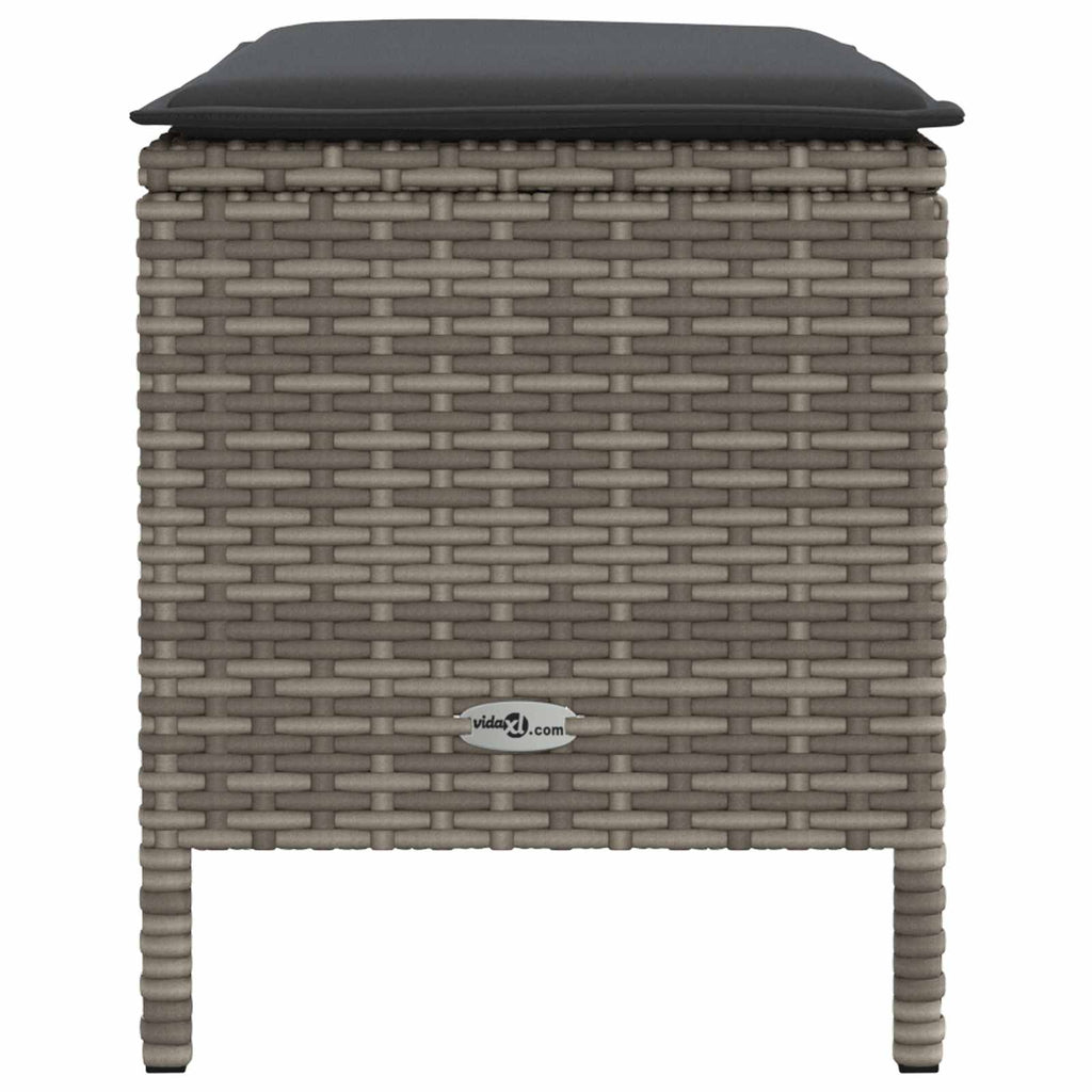 vidaXL Pufa ogrodowa Szary i ciemnoszary 80 x 38 x 45 cm Rattan PE