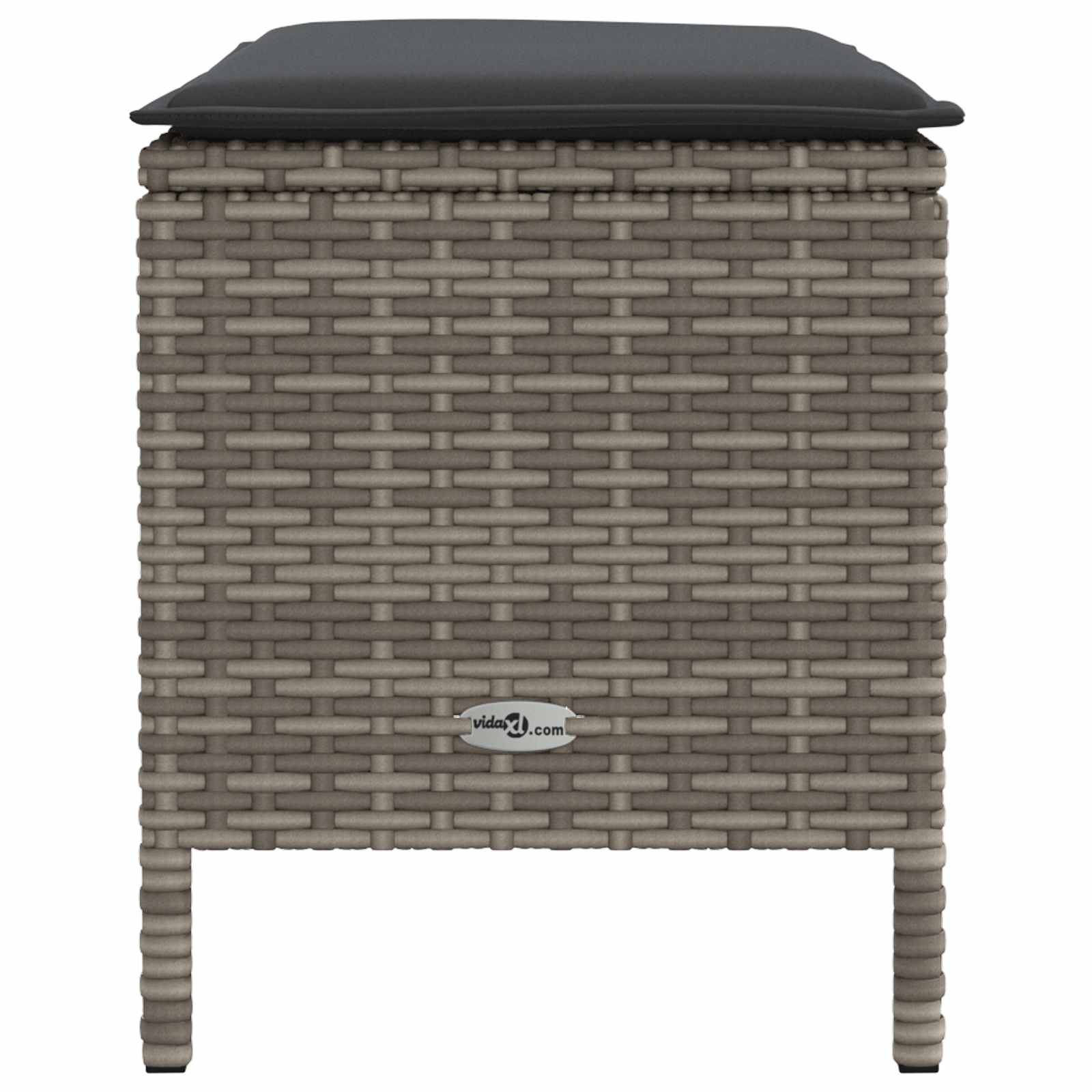 vidaXL Pufa ogrodowa Szary i ciemnoszary 80 x 38 x 45 cm Rattan PE