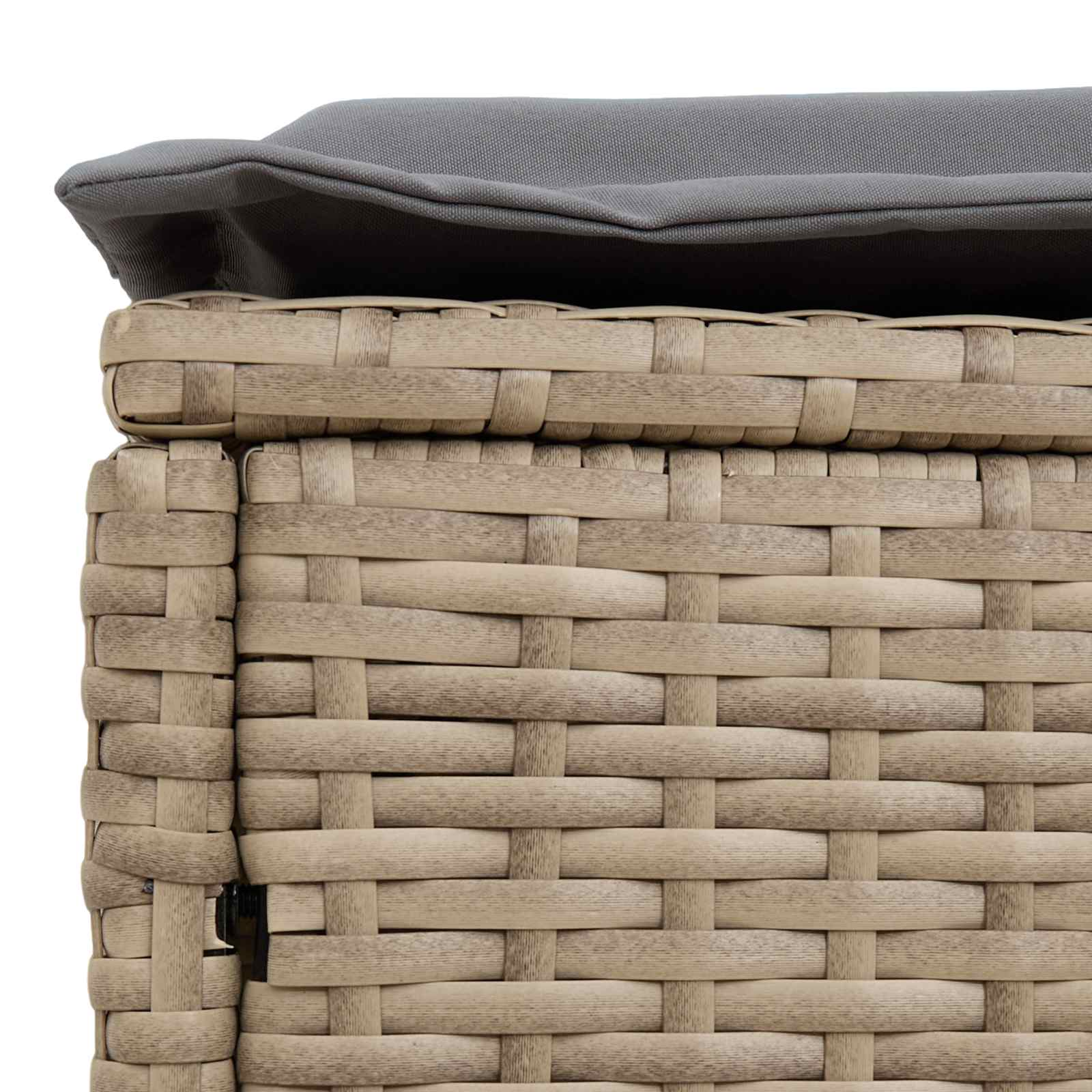 vidaXL Pufa ogrodowa Beżowy i jasnoszary 80 x 38 x 42 cm Rattan PE