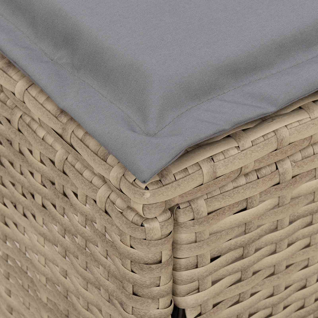 vidaXL Pufa ogrodowa Beżowy i jasnoszary 80 x 38 x 42 cm Rattan PE