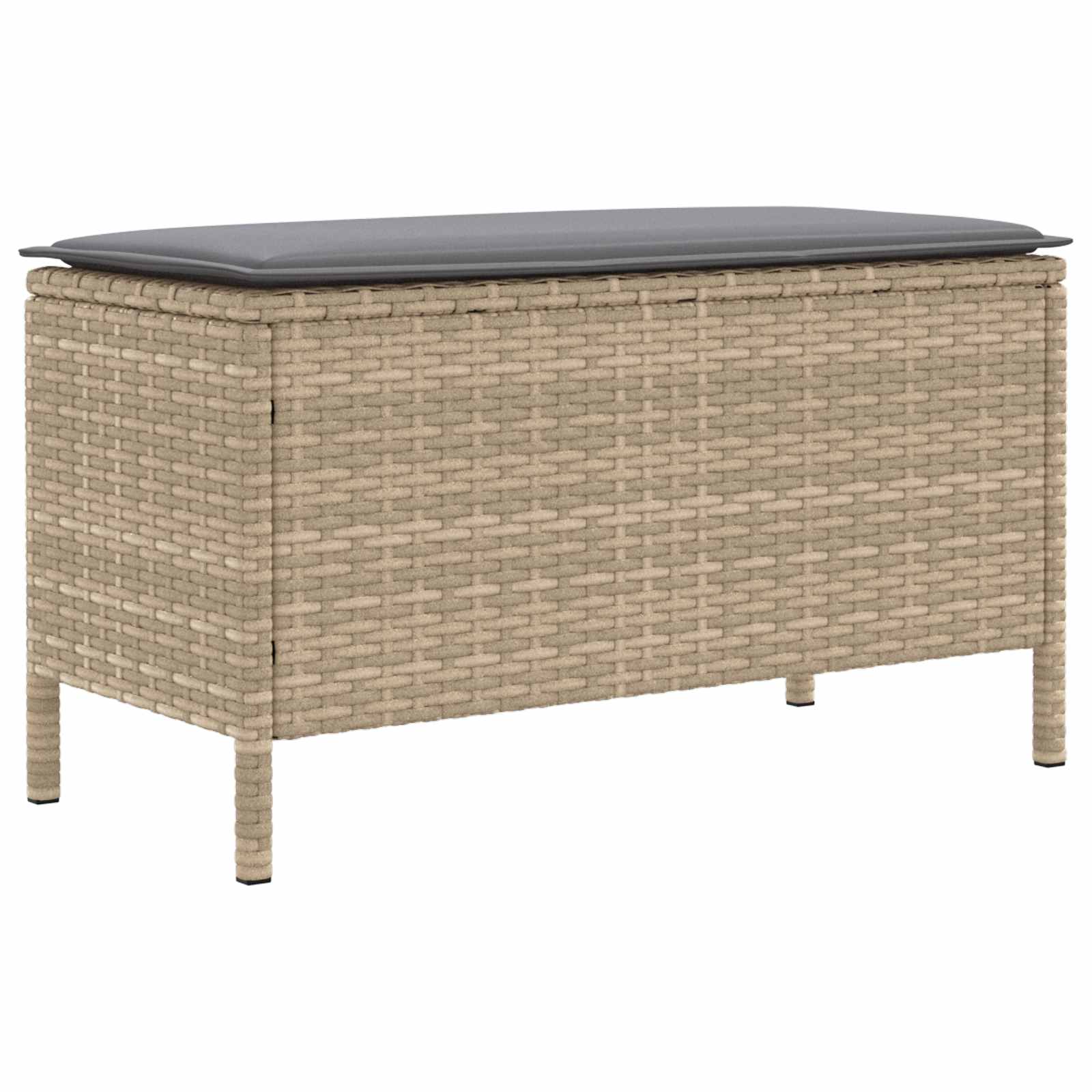 vidaXL Pufa ogrodowa Beżowy i jasnoszary 80 x 38 x 42 cm Rattan PE