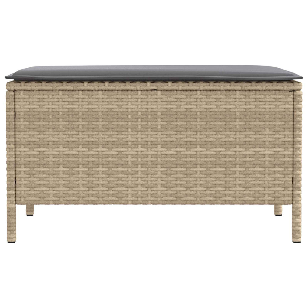 vidaXL Pufa ogrodowa Beżowy i jasnoszary 80 x 38 x 42 cm Rattan PE