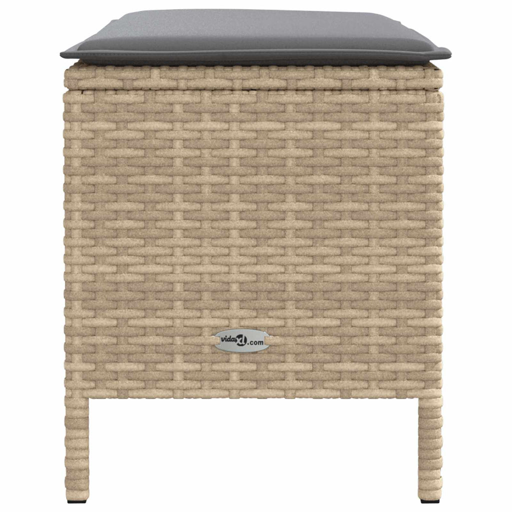 vidaXL Pufa ogrodowa Beżowy i jasnoszary 80 x 38 x 42 cm Rattan PE