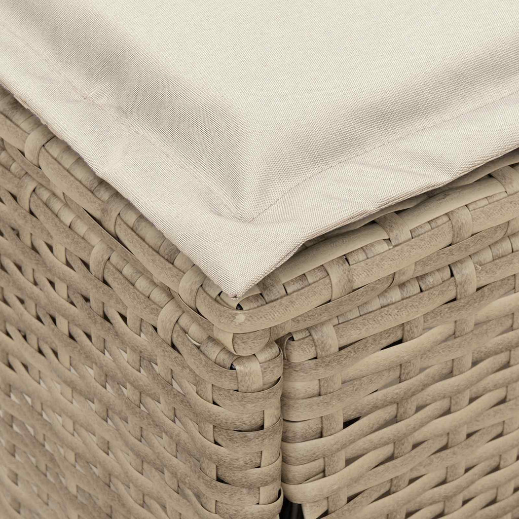 vidaXL Pufa ogrodowa Beżowy i kremowy 80 x 38 x 42 cm Rattan PE