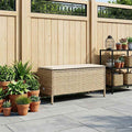 vidaXL Pufa ogrodowa Beżowy i kremowy 80 x 38 x 42 cm Rattan PE