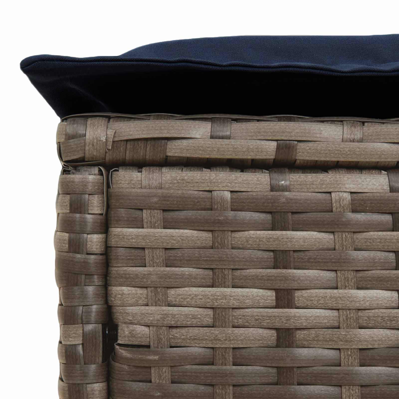 vidaXL Pufa ogrodowa Szary i granatowy 80 x 38 x 42 cm Rattan PE