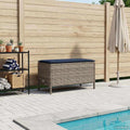 vidaXL Pufa ogrodowa Szary i granatowy 80 x 38 x 42 cm Rattan PE