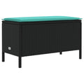vidaXL Pufa ogrodowa Czarny i Turkusowy 80 x 38 x 42 cm Rattan PE
