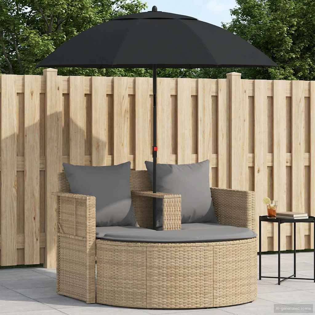 vidaXL Sofa Ogrodowa z poduszką 8 pcs Beżowy i jasnoszary polirattan