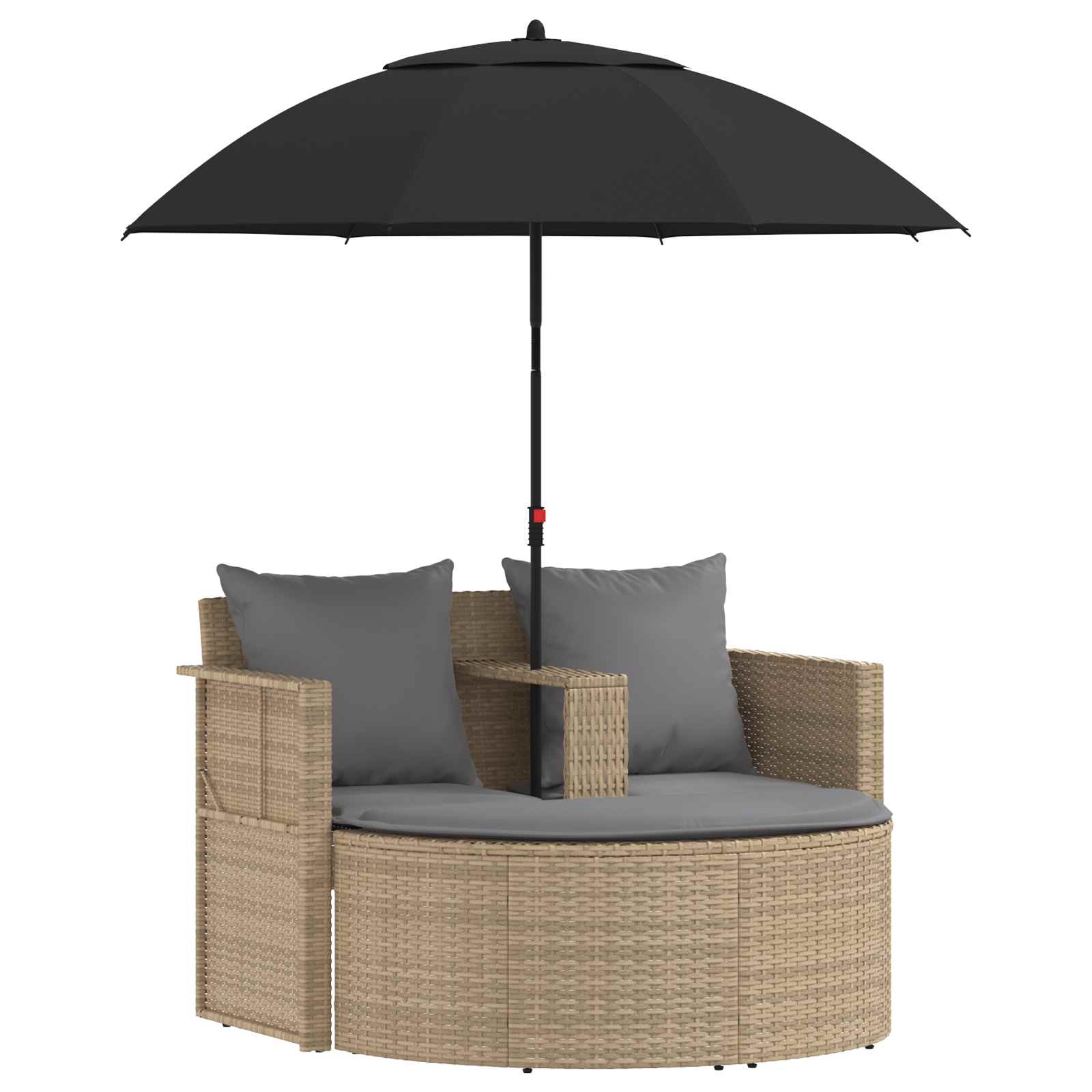 vidaXL Sofa Ogrodowa z poduszką 8 pcs Beżowy i jasnoszary polirattan