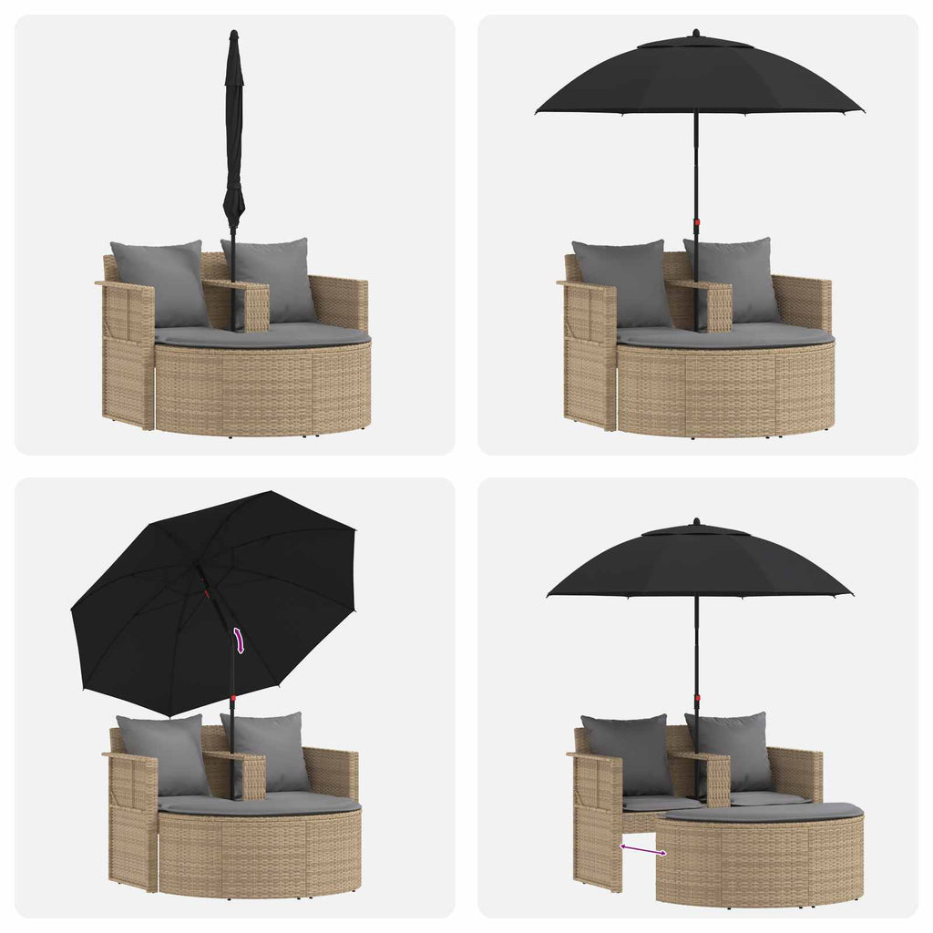 vidaXL Sofa Ogrodowa z poduszką 8 pcs Beżowy i jasnoszary polirattan