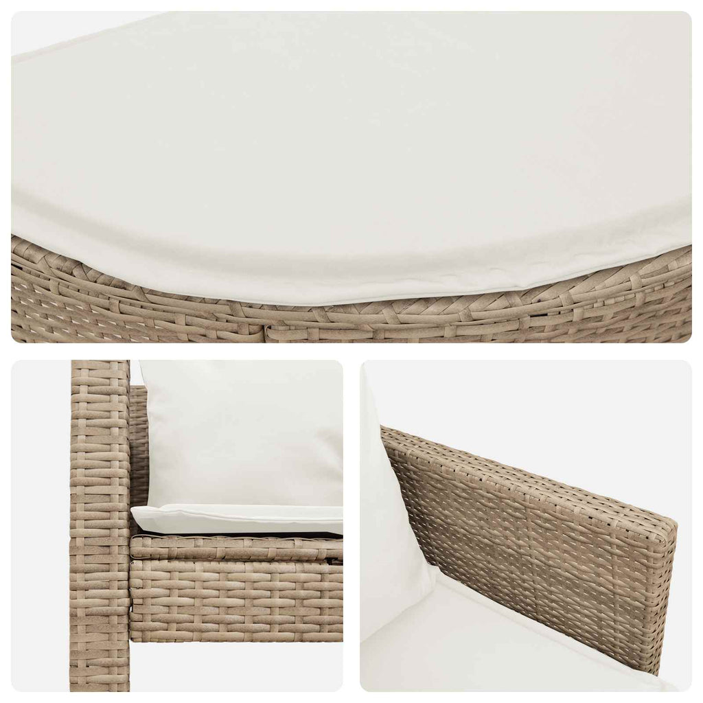 vidaXL Sofa Ogrodowa z poduszką 8 pcs Beżowy i kremowy polirattan