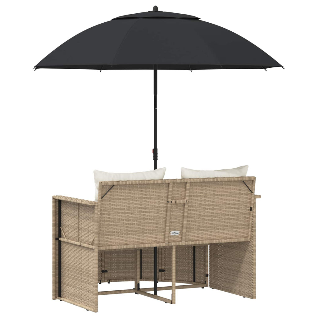 vidaXL Sofa Ogrodowa z poduszką 8 pcs Beżowy i kremowy polirattan