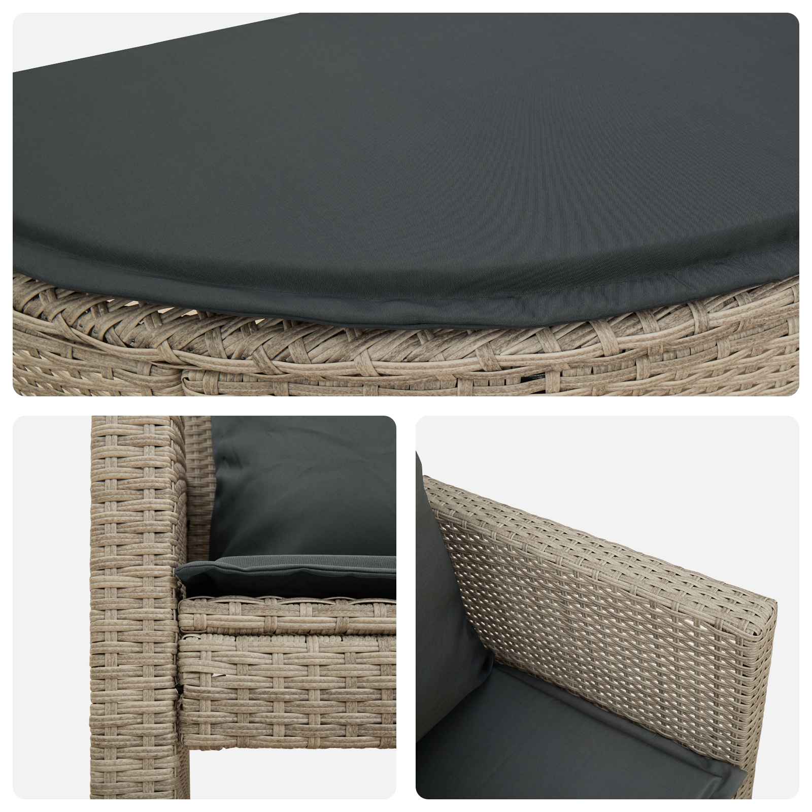 vidaXL Sofa Ogrodowa 8 pcs Jasnoszary i ciemnoszary polirattan