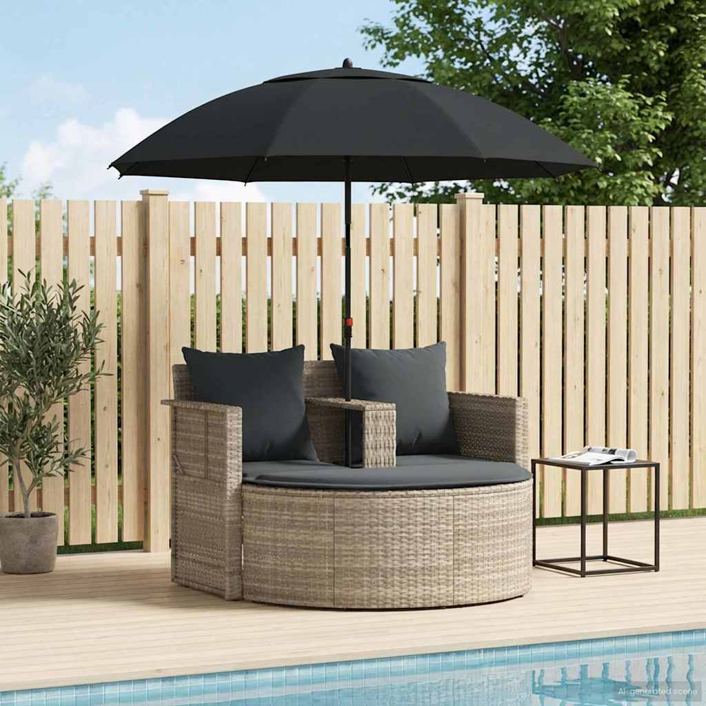 vidaXL Sofa Ogrodowa 8 pcs Jasnoszary i ciemnoszary polirattan