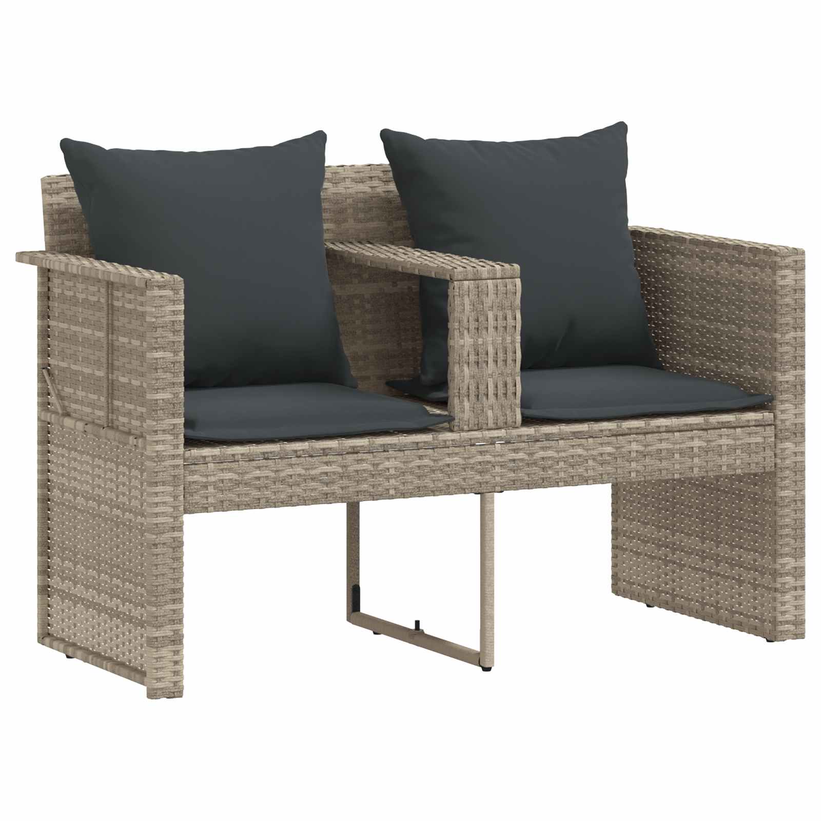 vidaXL Sofa Ogrodowa 8 pcs Jasnoszary i ciemnoszary polirattan