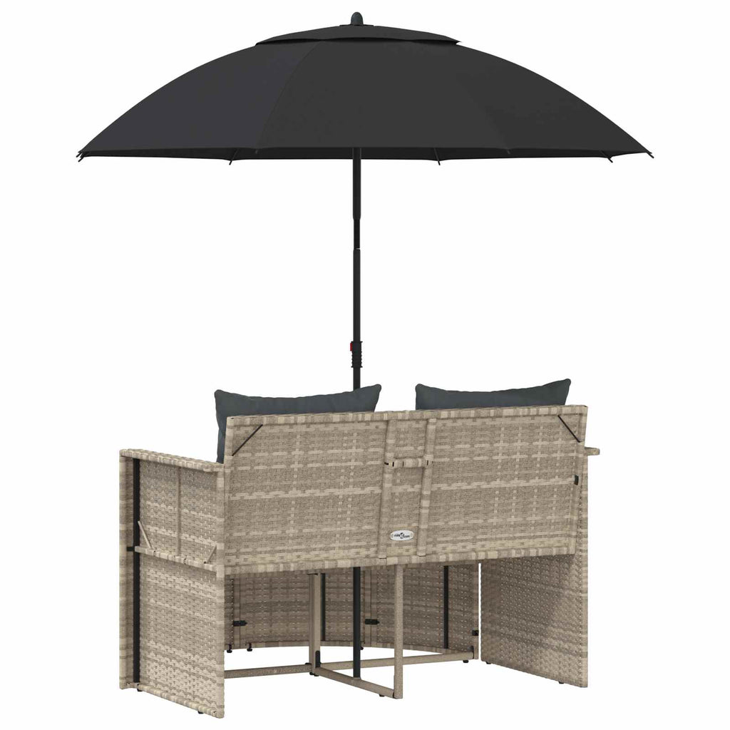 vidaXL Sofa Ogrodowa 8 pcs Jasnoszary i ciemnoszary polirattan