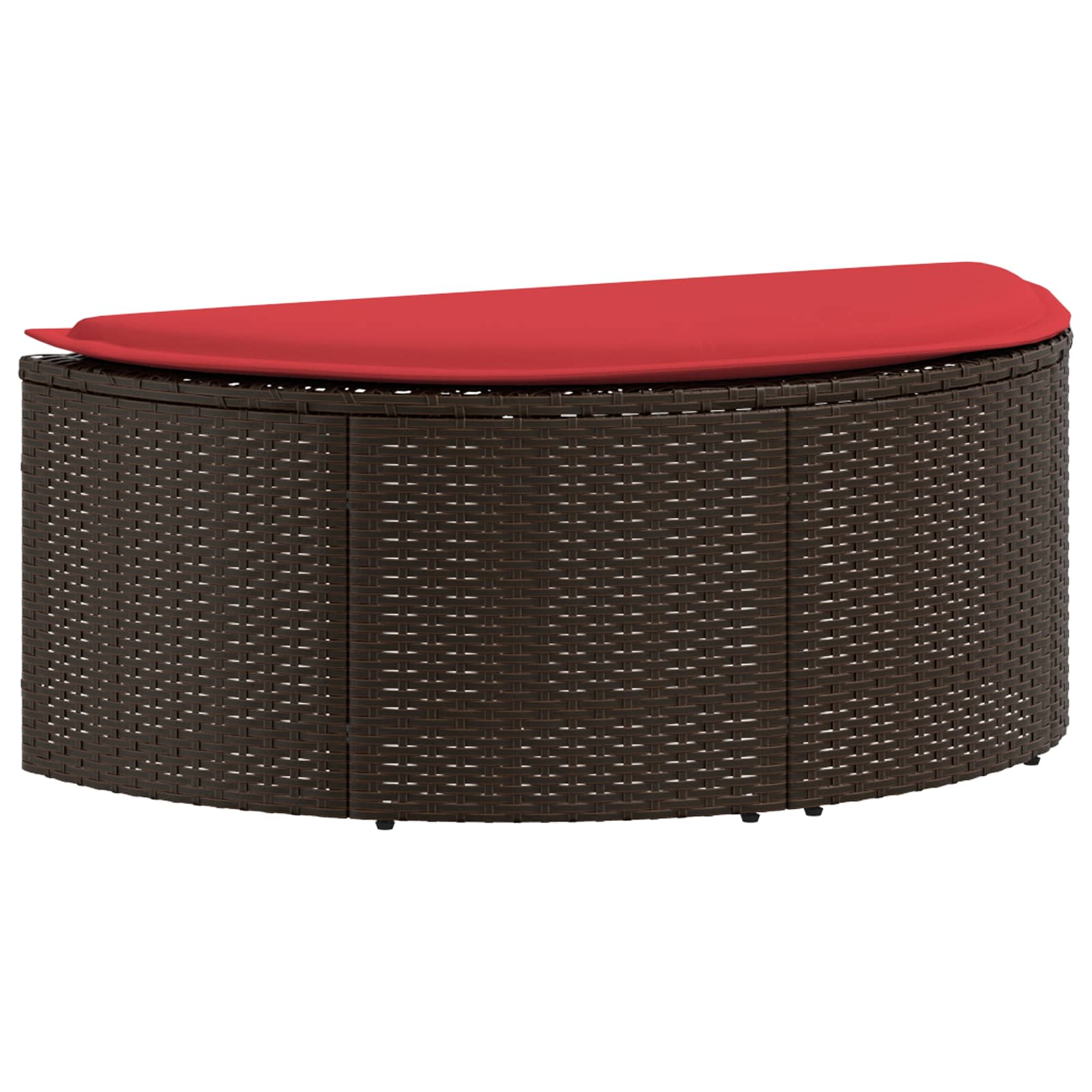 vidaXL Sofa Ogrodowa Brązowy i czerwony 168 x 168 x 180 cm polirattan