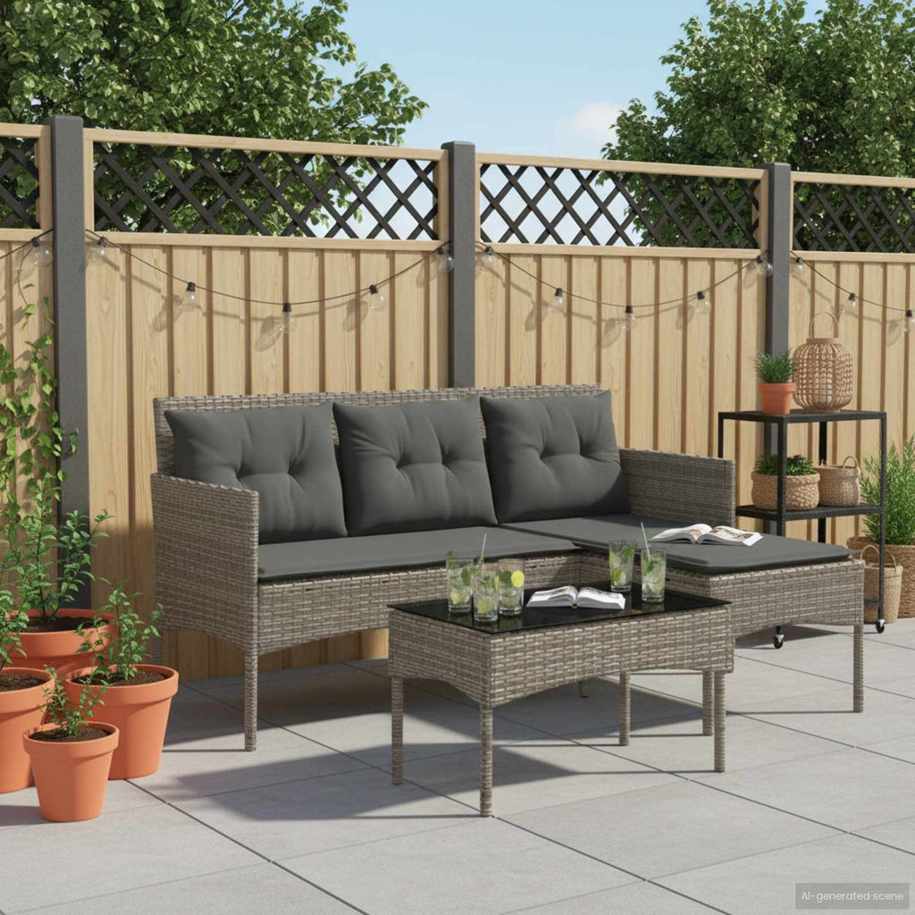 vidaXL Zestaw Sof na Ogród z poduszką 2 pcs polirattan