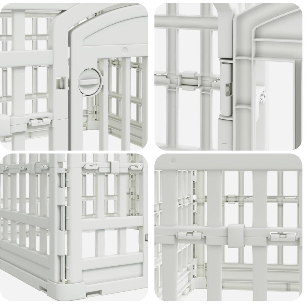 vidaXL Playpen dla Psa z 4 Panelami 60 x 60 x 38 cm Biały Składany