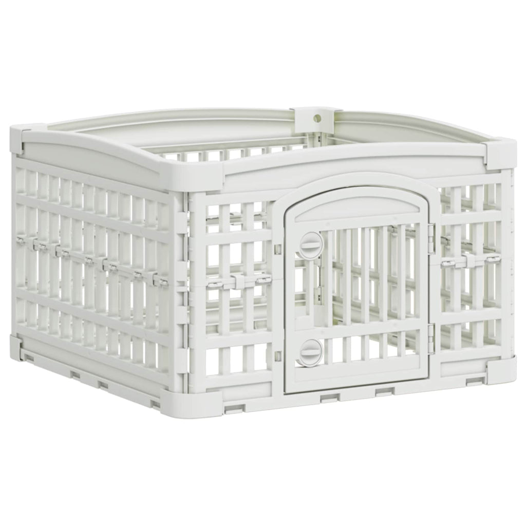 vidaXL Playpen dla Psa z 4 Panelami 60 x 60 x 38 cm Biały Składany