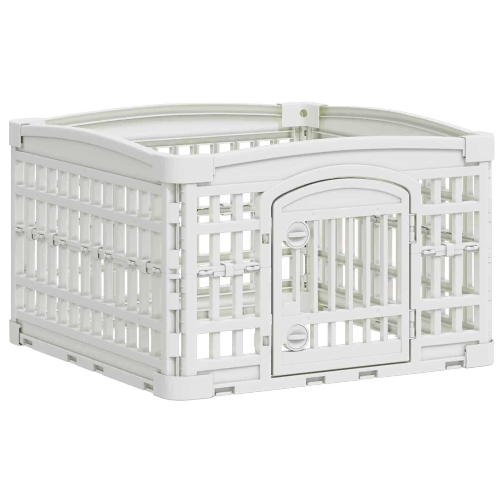 vidaXL Playpen dla Psa z 4 Panelami 60 x 60 x 38 cm Biały Składany