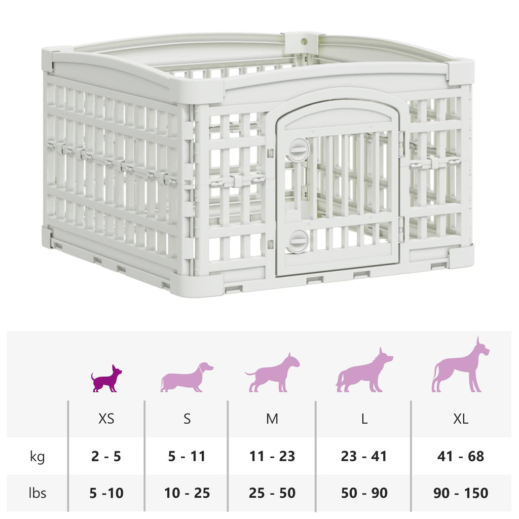 vidaXL Playpen dla Psa z 4 Panelami 60 x 60 x 38 cm Biały Składany
