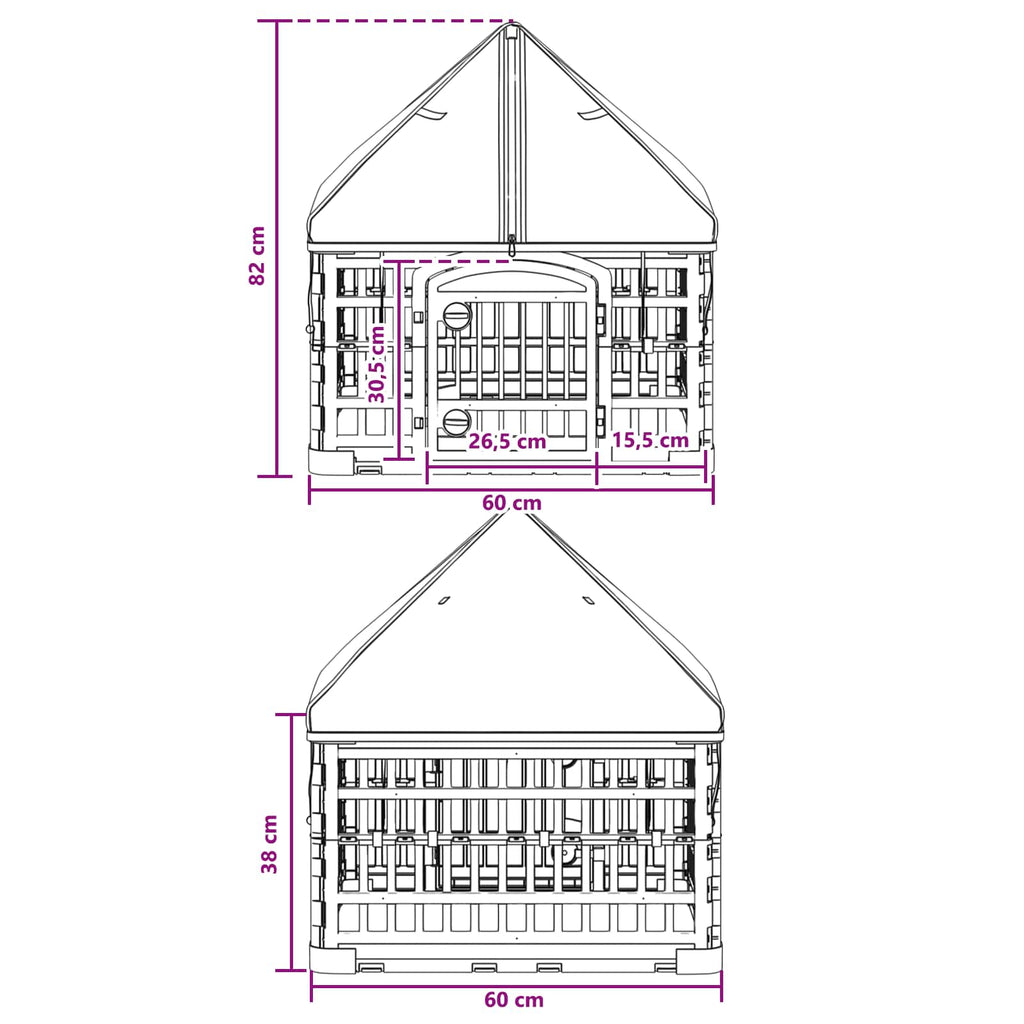 vidaXL 4 Panelowa Zabawka dla Psów z Dachem 60 x 60 x 82 cm Biały