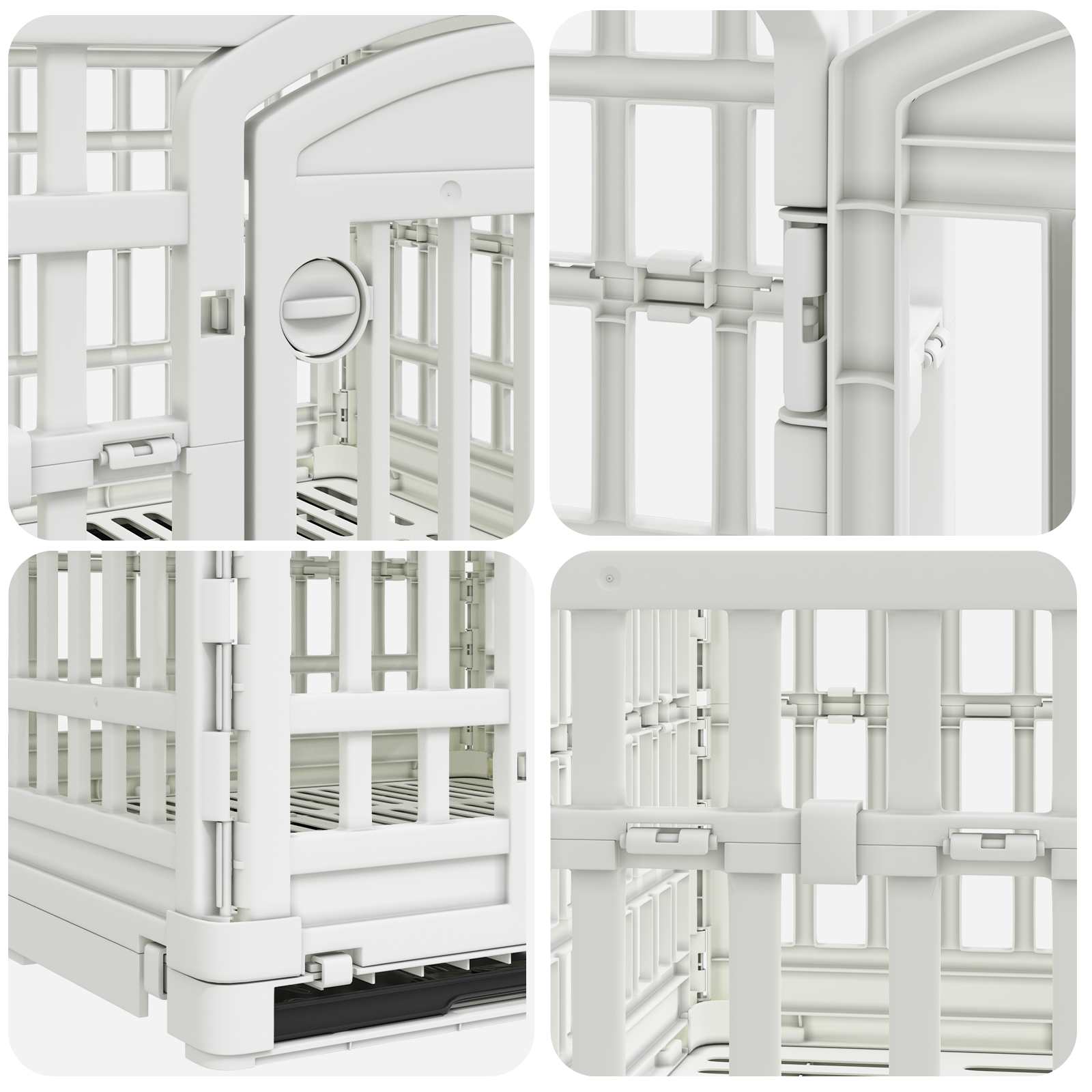 vidaXL Playpen dla Psa z 4 Panelami 122 x 106,5 x 82 cm Biały Składany