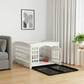 vidaXL Playpen dla Psa z 4 Panelami 122 x 106,5 x 82 cm Biały Składany