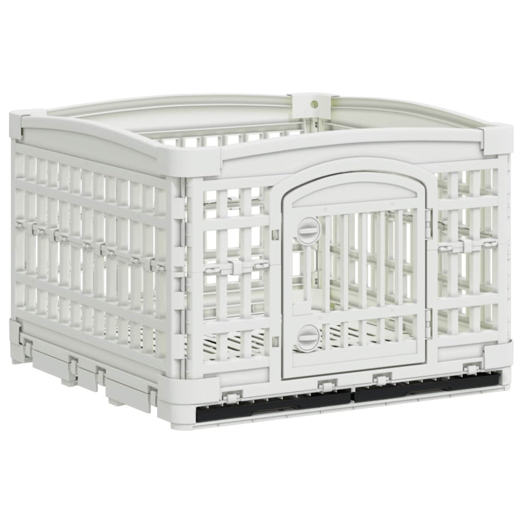 vidaXL Playpen dla Psa z 4 Panelami 122 x 106,5 x 82 cm Biały Składany