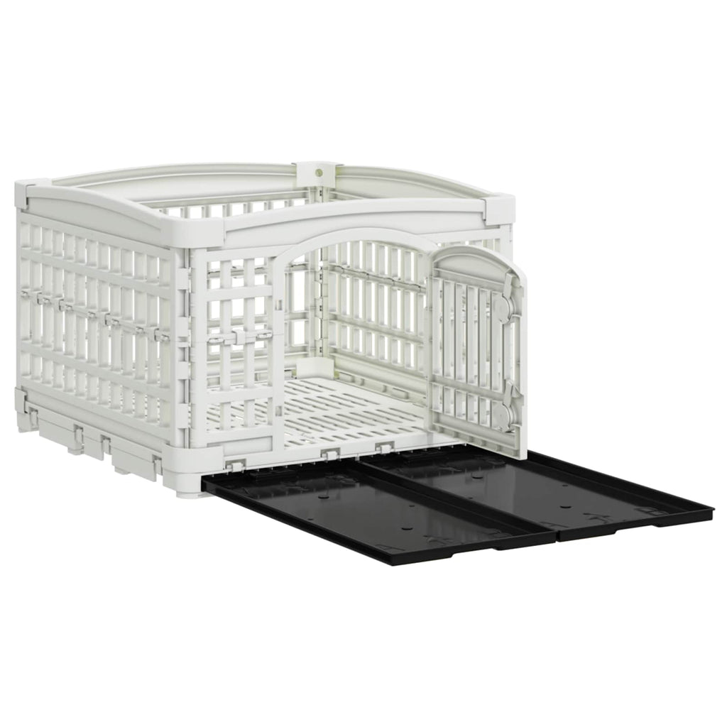 vidaXL Playpen dla Psa z 4 Panelami 122 x 106,5 x 82 cm Biały Składany