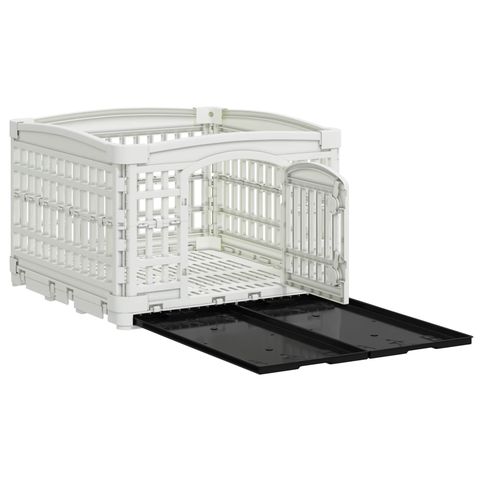 vidaXL Playpen dla Psa z 4 Panelami 122 x 106,5 x 82 cm Biały Składany