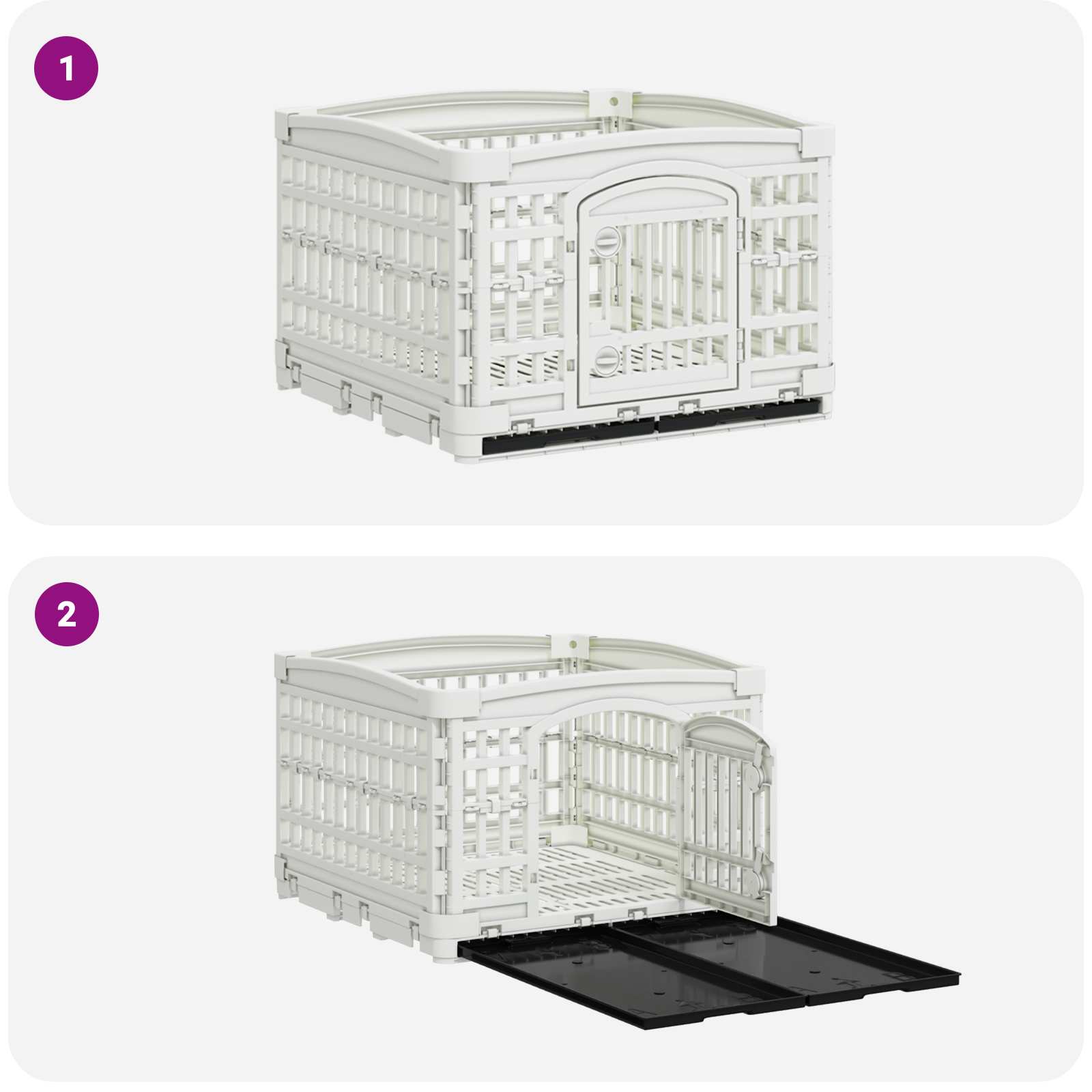 vidaXL Playpen dla Psa z 4 Panelami 122 x 106,5 x 82 cm Biały Składany